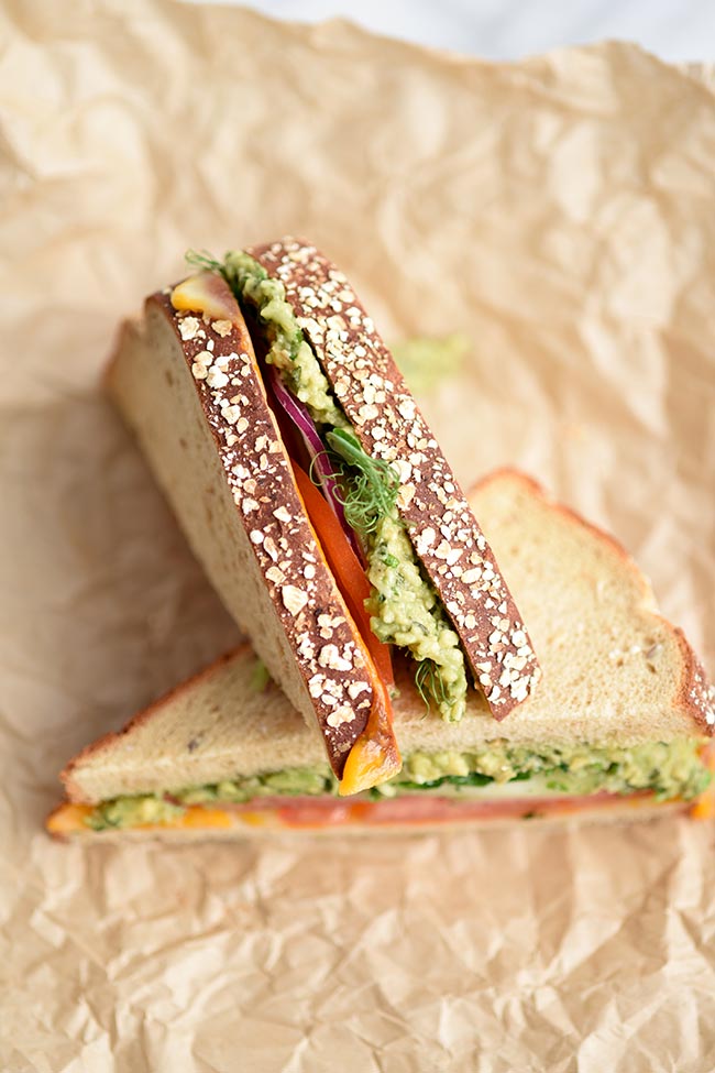 2- Minute Avocado Pesto Sauce Sandwich