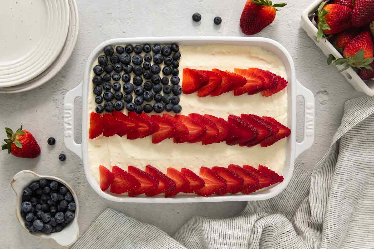 Patriotic Oreo Dessert with fresh fruit