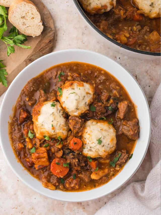 Beef Stew with Homemade Dumplings