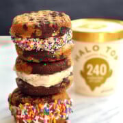 Healthy Brookie Ice Cream Sandwich with Halo Top Ice Cream