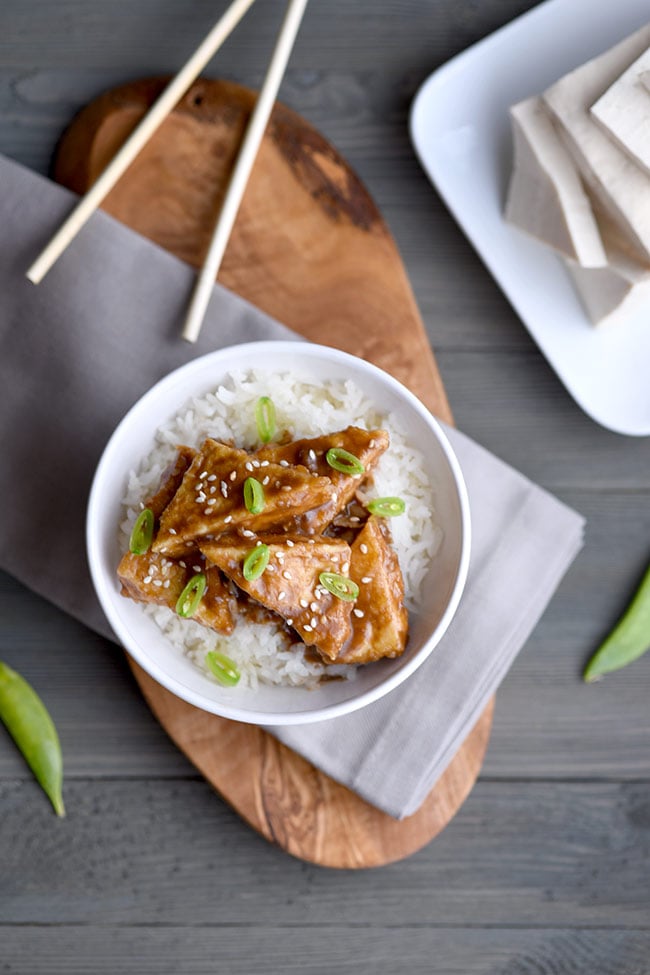 Crispy Sesame Tofu with Rice