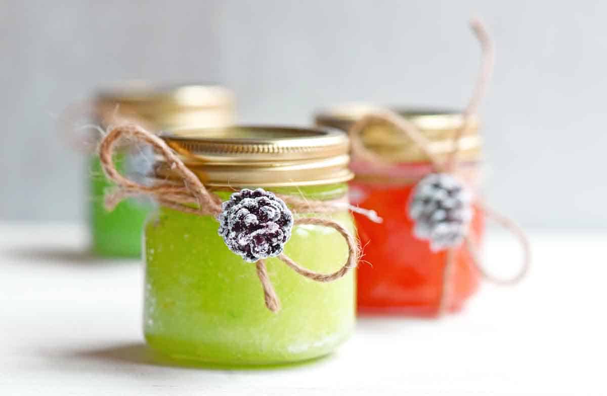Homemade Sugar Scrub in Mason Jars - Packaged as a Gift