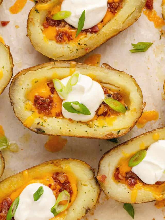 Loaded Bacon and Cheese Baked Potato Skins