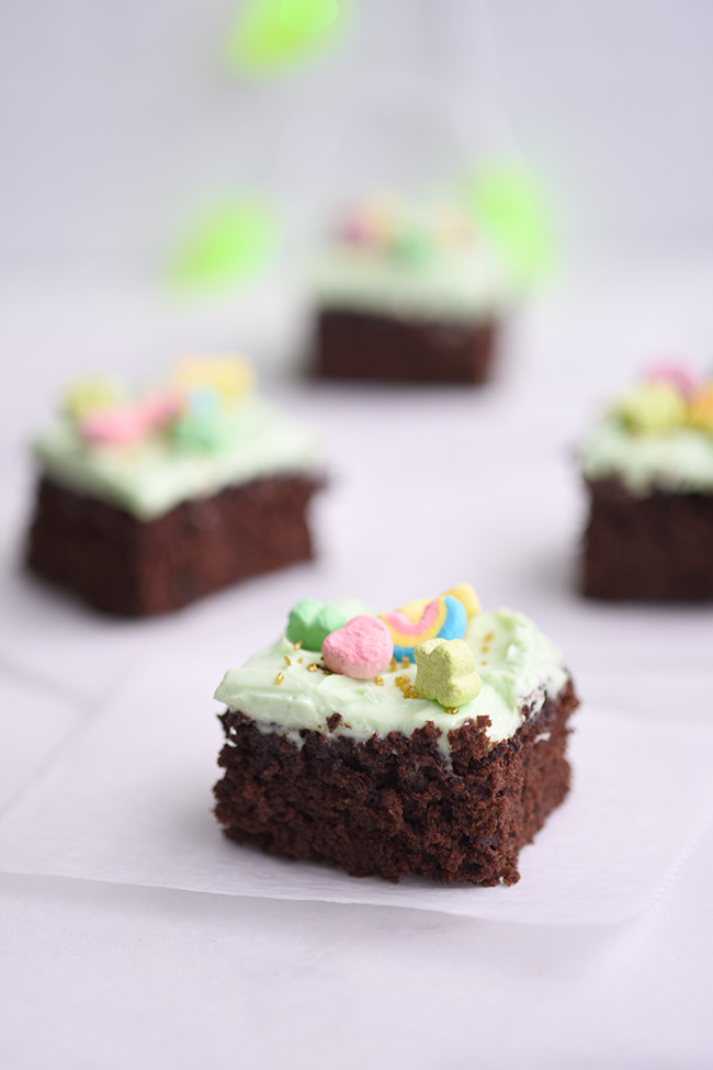 Lucky Charm Black Bean Brownies - A fun and easy St. Patrick's Day snack or dessert!