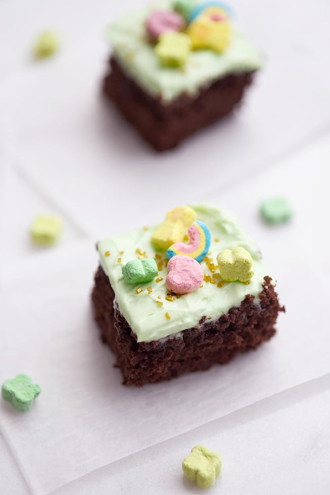 Lucky Charm Black Bean Brownies - A fun and easy St. Patrick's Day snack or dessert!