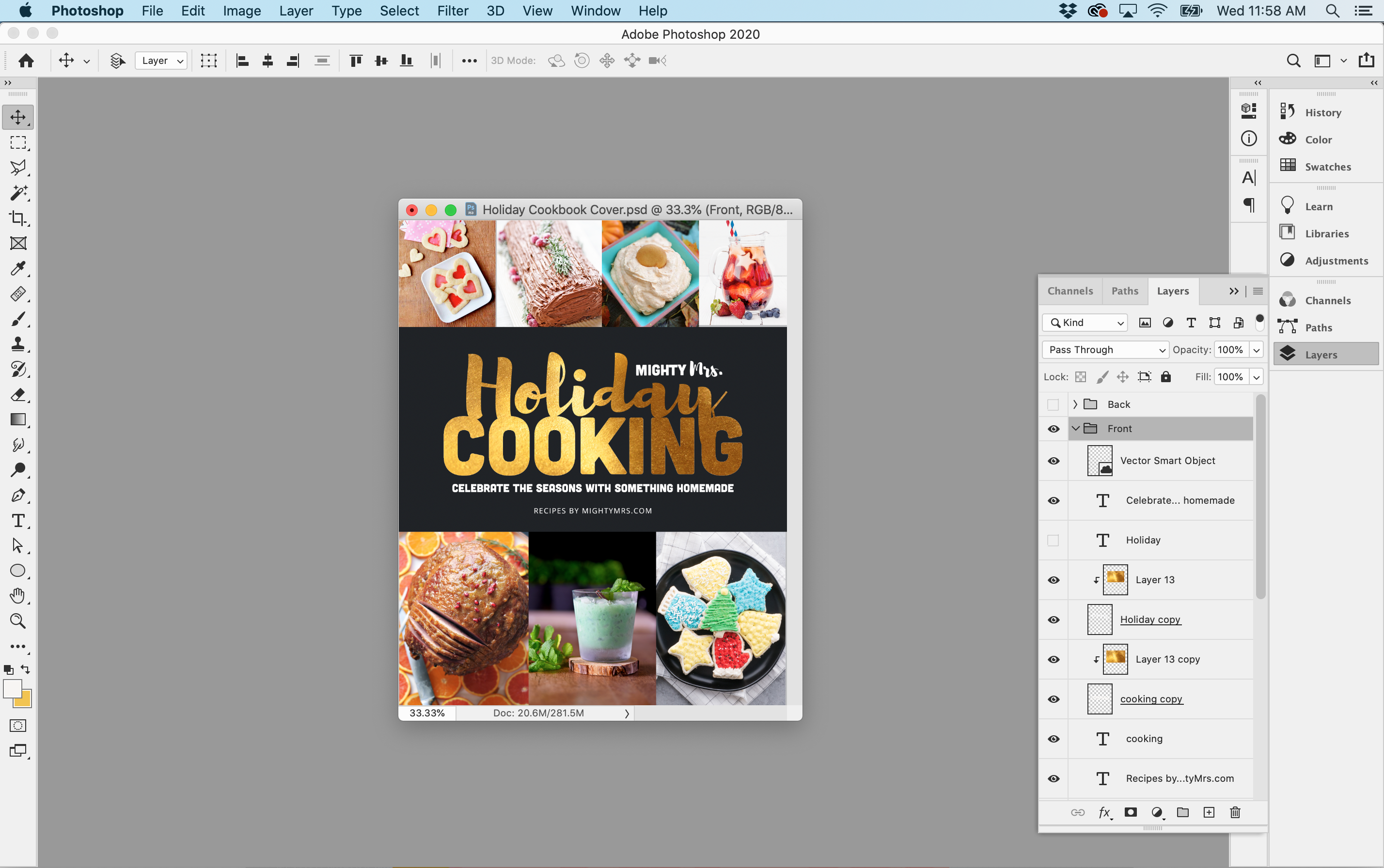 Holiday Cookbook Cover Design Using Photoshop