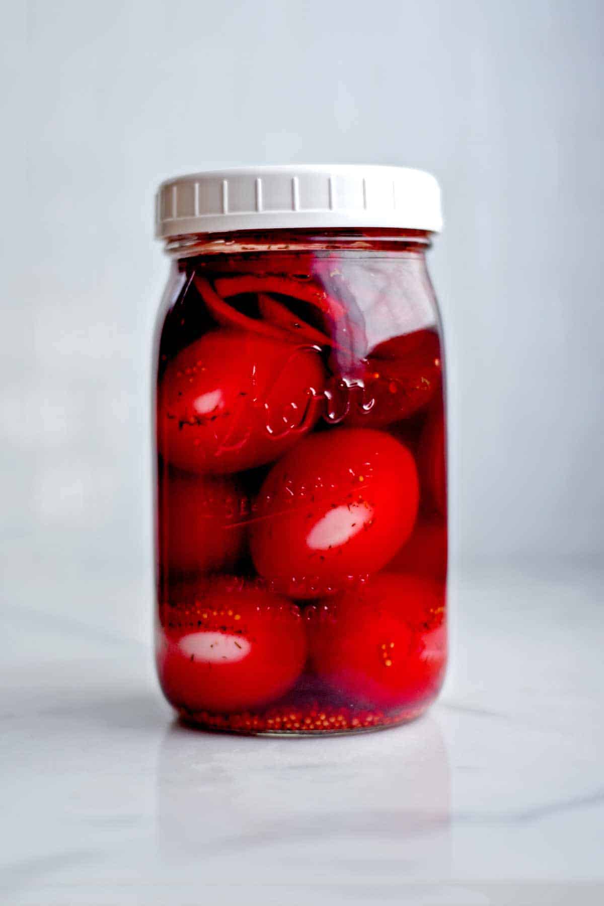 Refrigerator Pickled Eggs with Beets