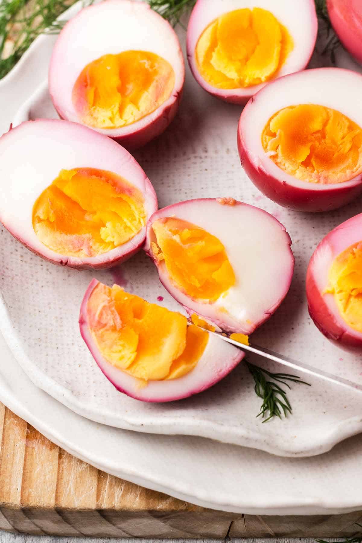 Amish Red Beet Pickled Eggs - Soft Boiled