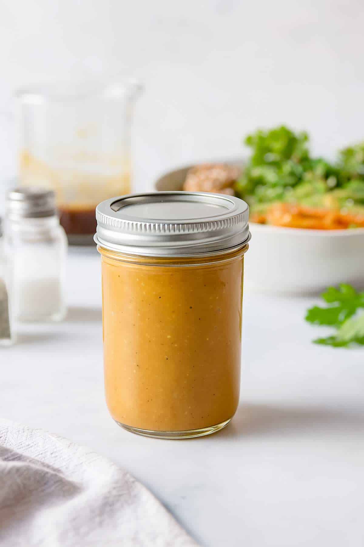 Homemade Peanut Dressing in Mason Jar
