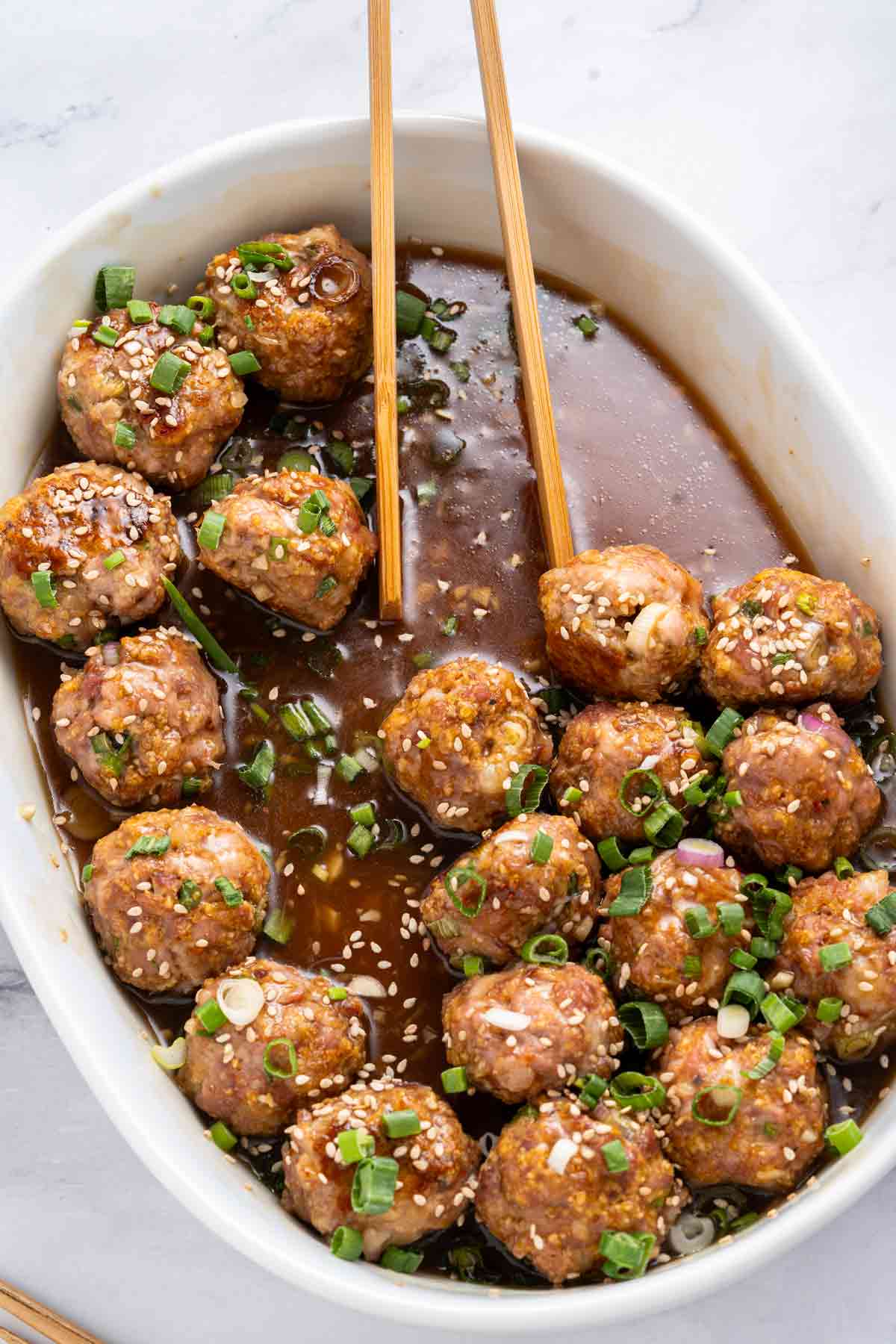 Glazed Asian Pork Meatballs