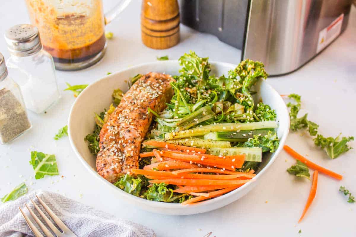 Asian Salmon Salad with Peanut Dressing