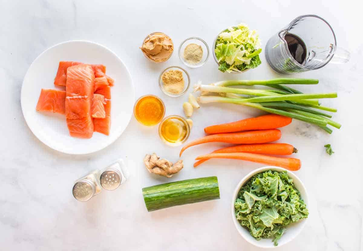 Asian Salmon Salad with Peanut Dressing Ingredients