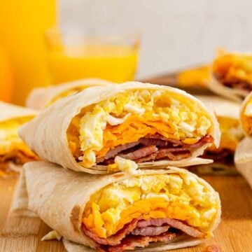 Bacon Egg and Cheese Breakfast Burritos