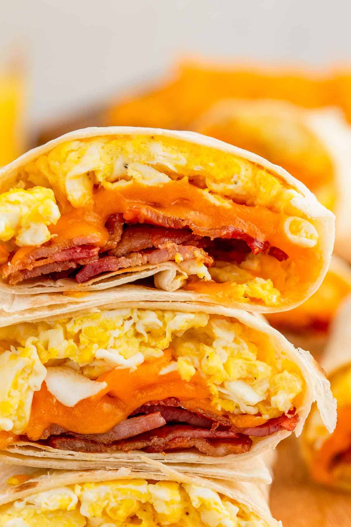 Bacon Egg and Cheese Breakfast Burrito Ingredients