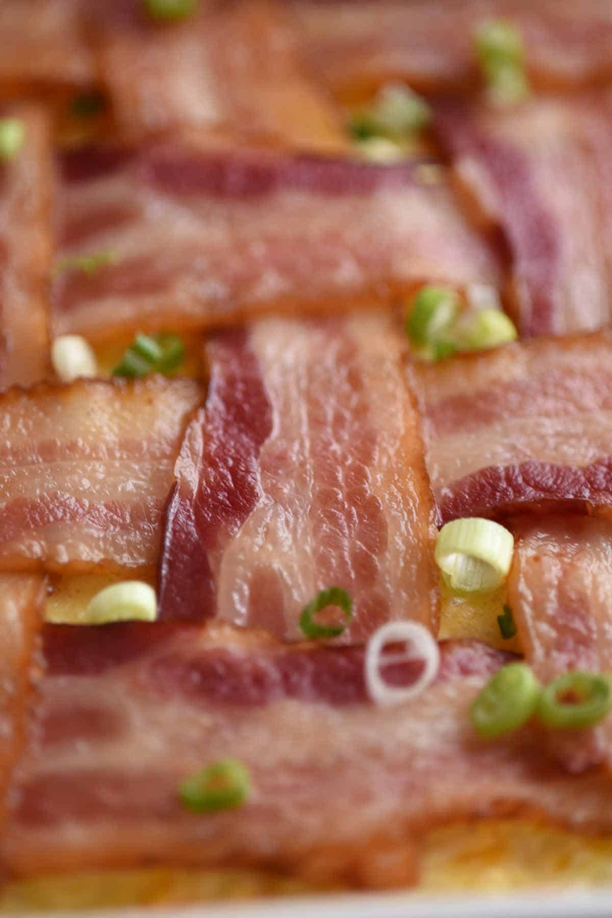 Bacon Lattice Breakfast Casserole