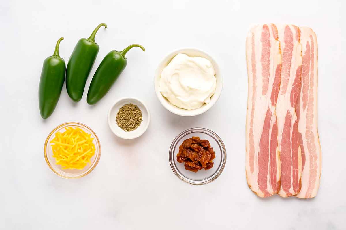 Bacon-Wrapped Jalapeño Popper Ingredients