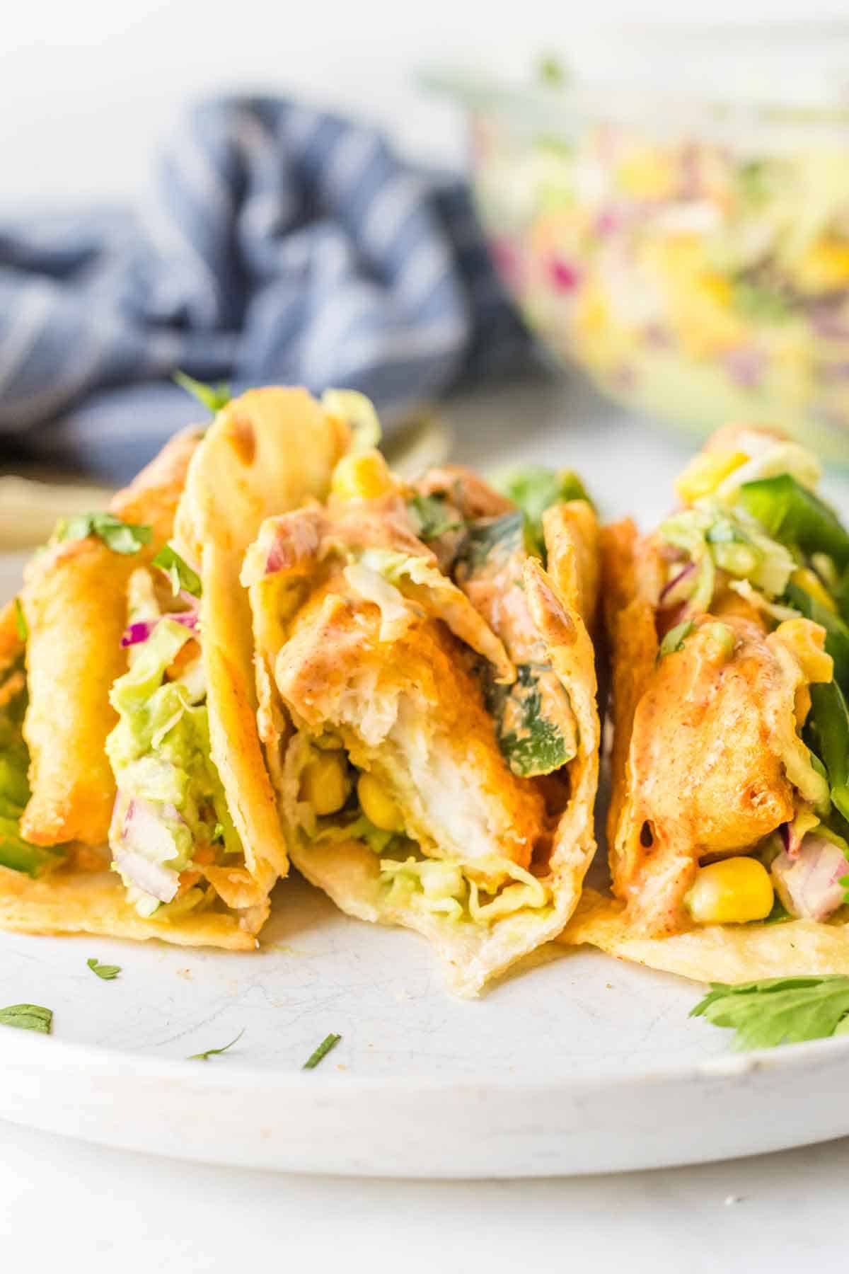 Baja Fish Stick Tacos with Avocado Slaw