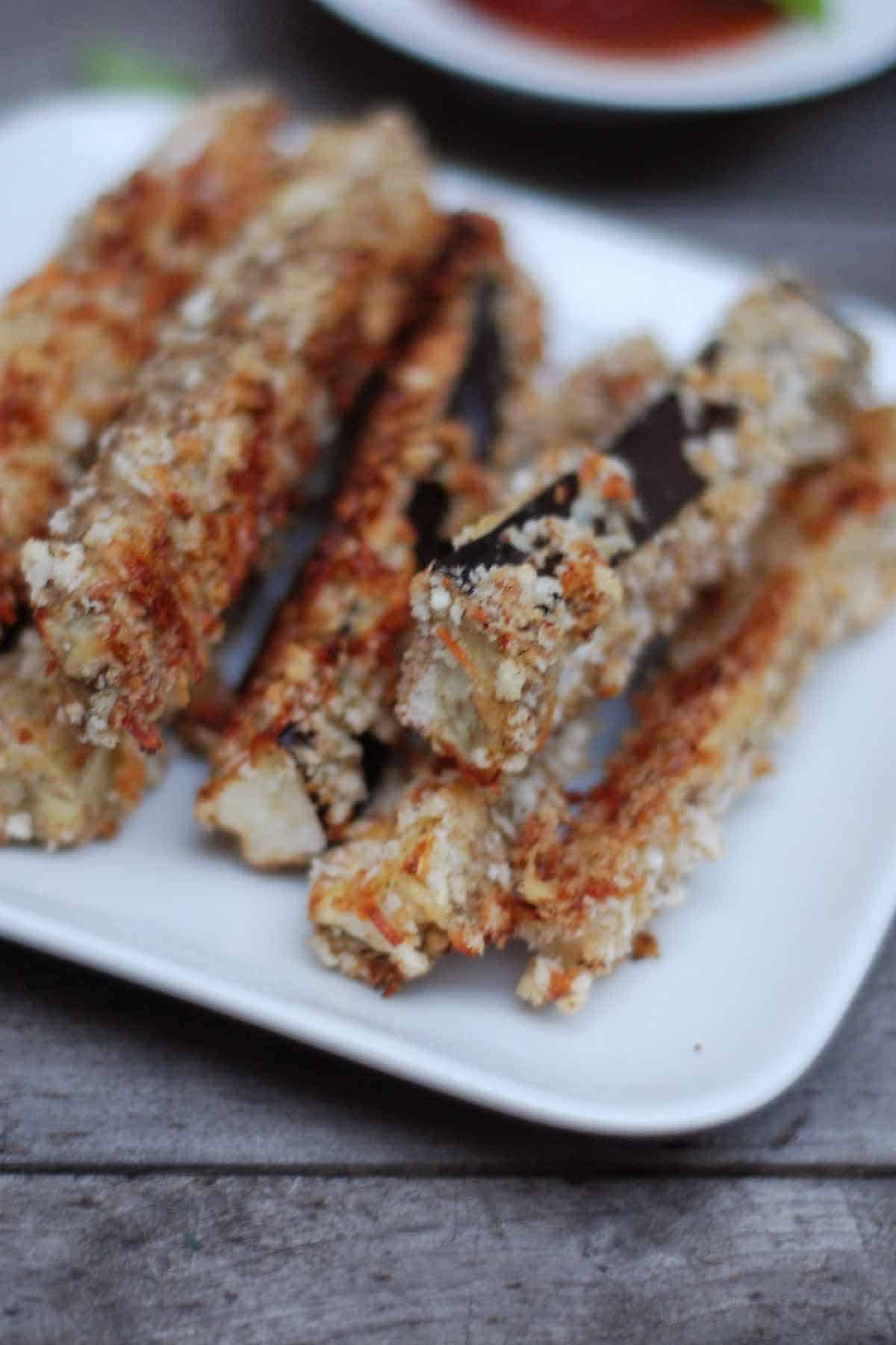 Eggplant Fries with Basil Ketchup