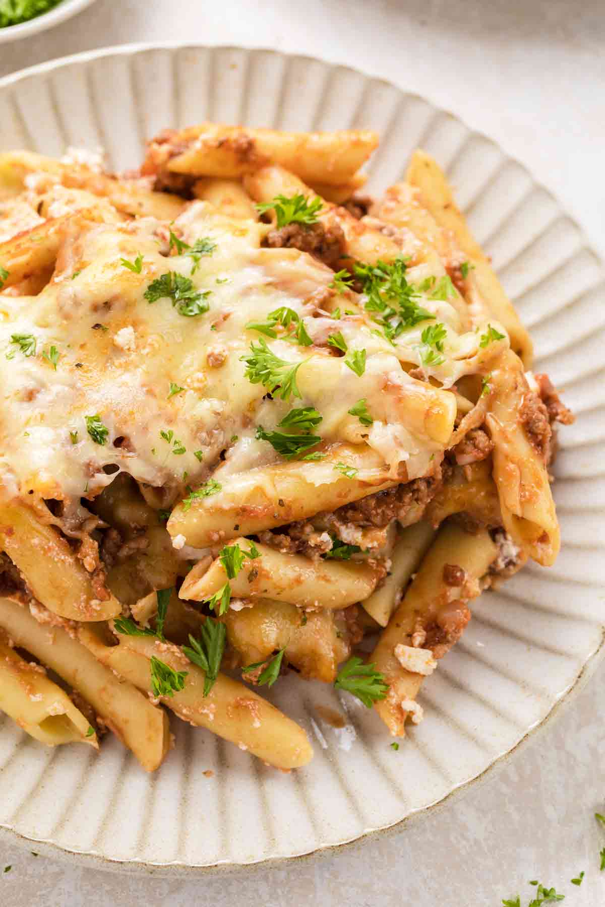 Ground Beef and Ricotta Baked Ziti