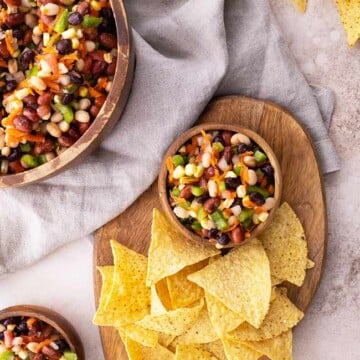 Cowboy Caviar Bean Dip with Chips