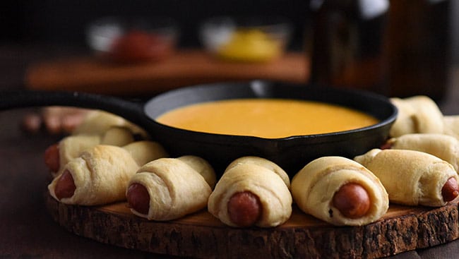 Pigs in Blankets with Beer Cheese Dip