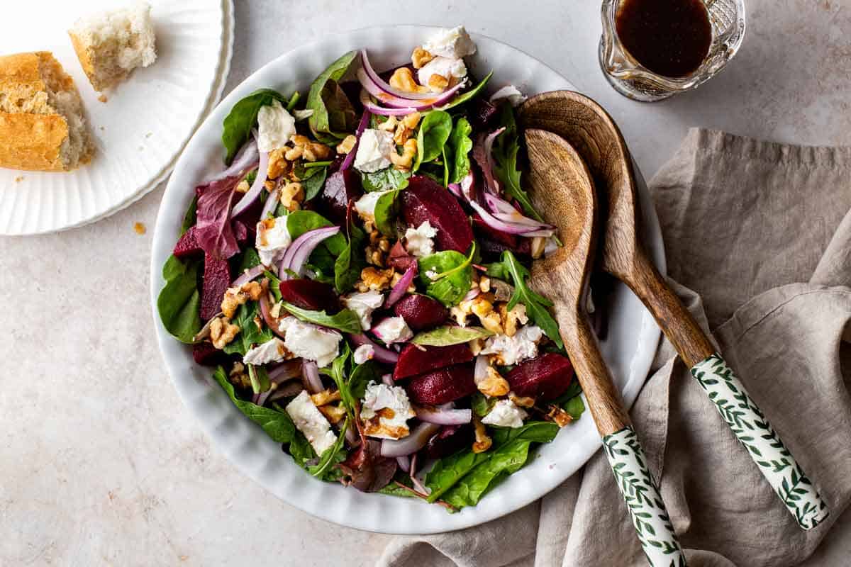 5-Inghredient Beet Goat Cheese Walnut Salad