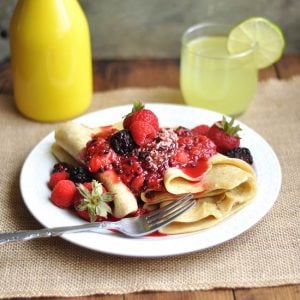 Berry Compote Crepes + Lemon Neat