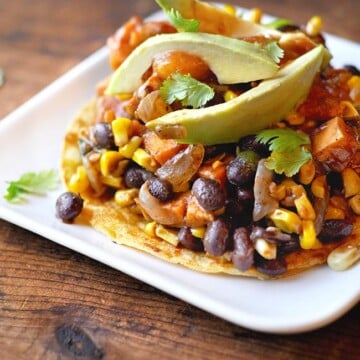 Black Bean and Sweet Potato Tostadas