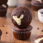 Valentine's Heart Shaped Cream Cheese and Chocolate Cupcakes