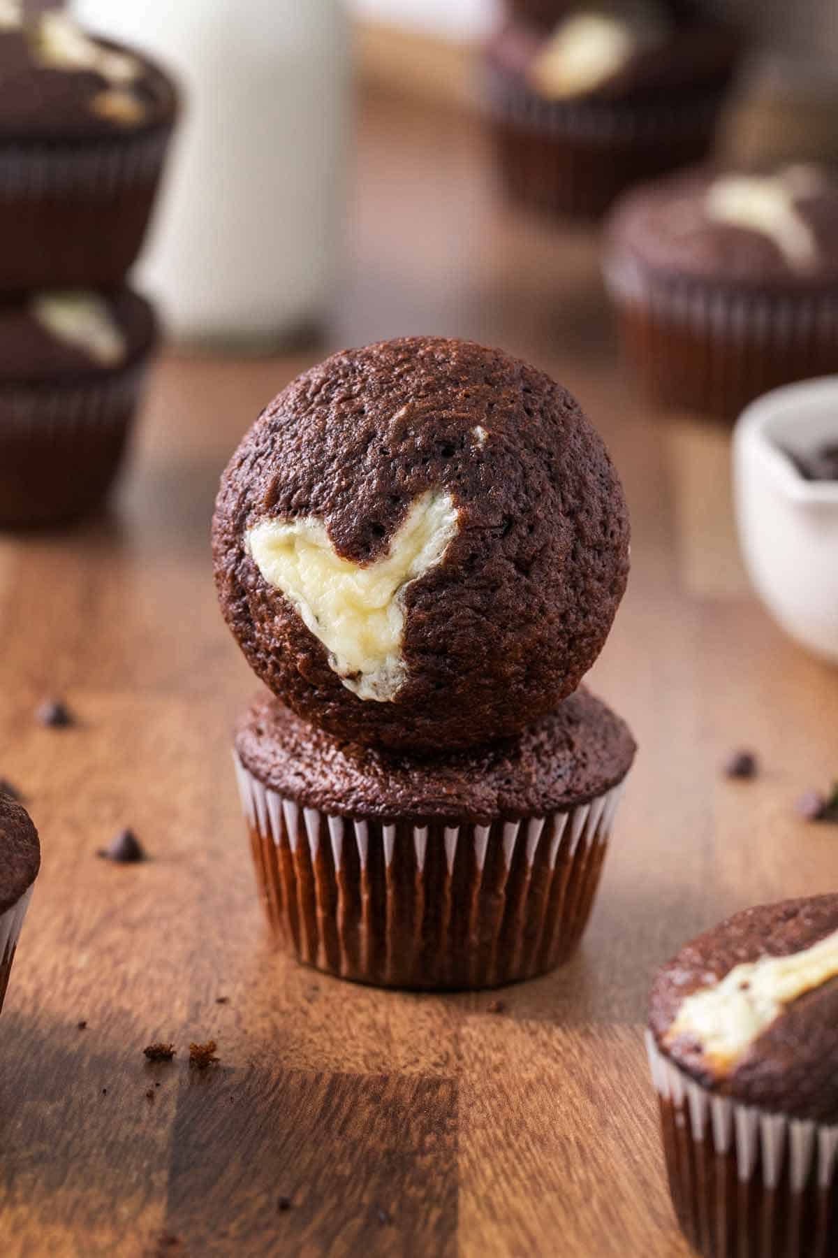 Valentine's Heart Shaped Cream Cheese and Chocolate Cupcakes