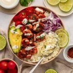 Blackened Shrimp Rice Bowl with Creamy Lime Sauce