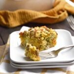 Breakfast Stuffing Casserole with Sausage Egg and Cheese