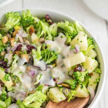 Broccoli Apple Salad with Homemade Yogurt Dressing