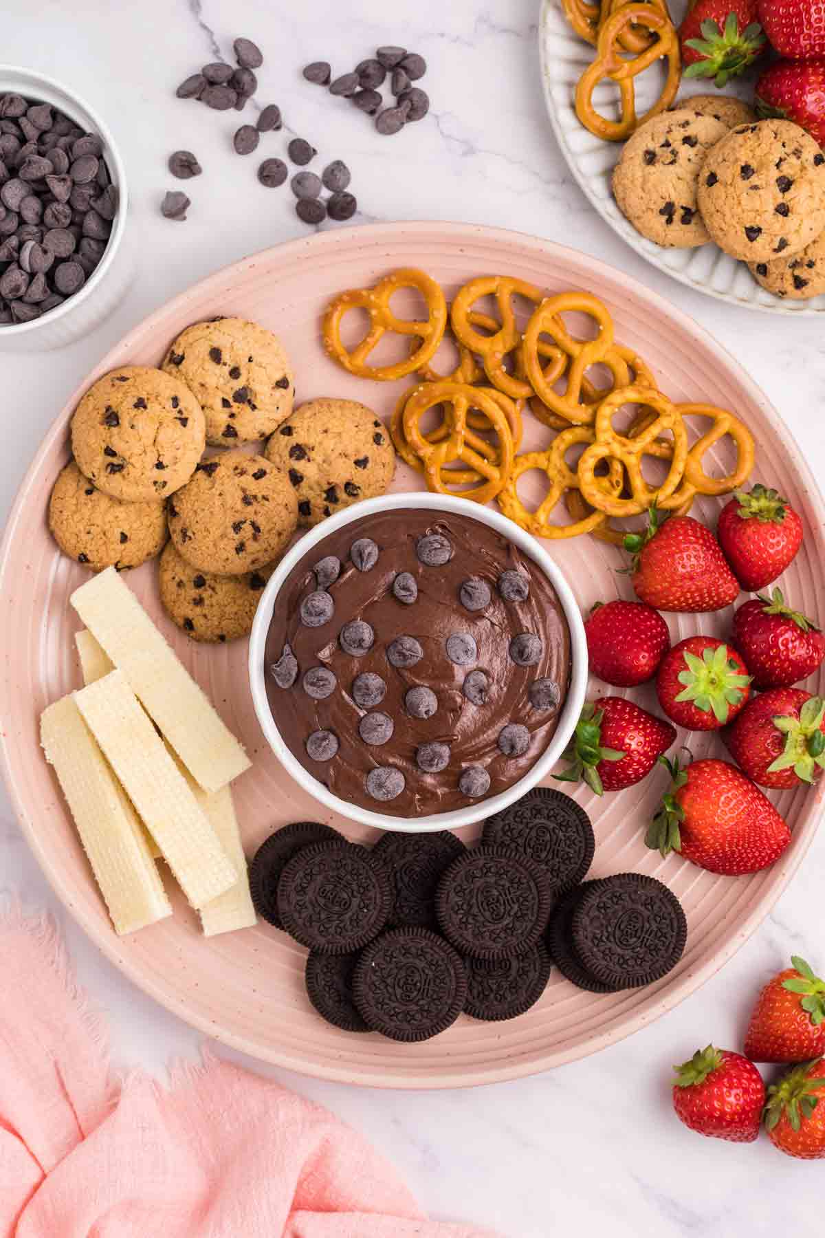 Brownie Batter Dip with Cookies and Fruit