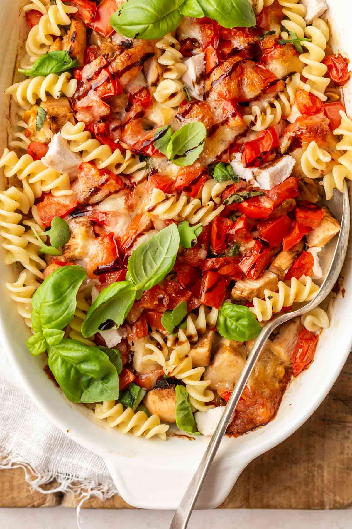 Bruchetta Chicken Casserole with Balsamic Vinegar