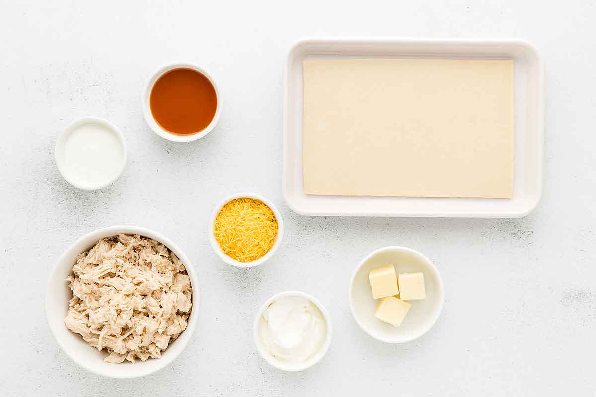 Buffalo Chicken Puff Pastry Pinwheel Ingredients