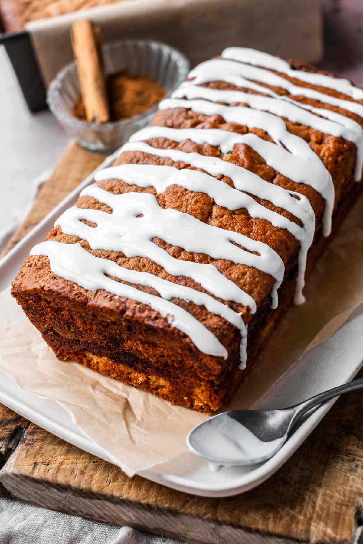 Iced Cake Mix Cinnamon Swirl Bread