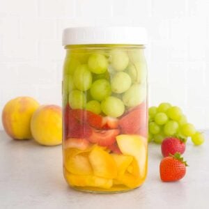 Camping Sangria with Apples, Peaches and Grapes