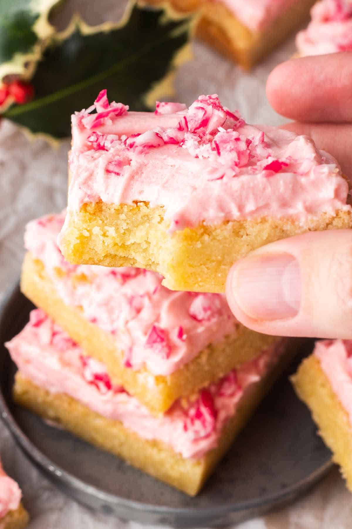 Peppermint Candy Cane Cookie Bars