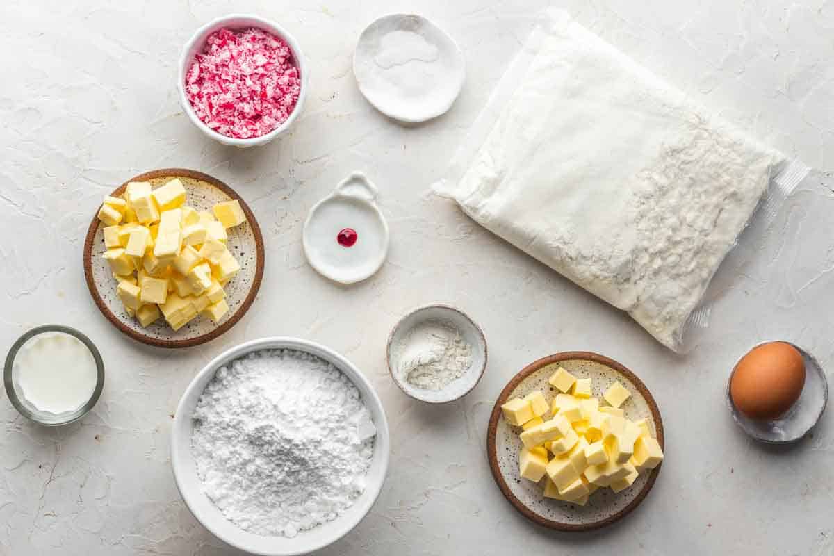 Candy Cane Cookie Bars Ingredients