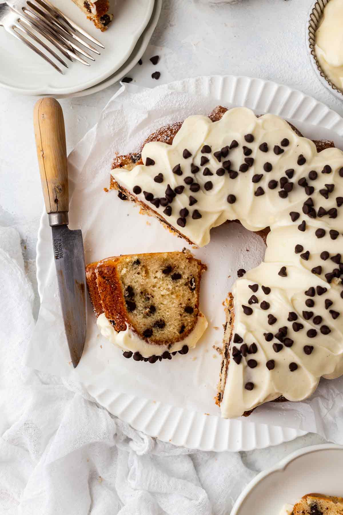 Chocolate Chip Cannoli Bundt Cake