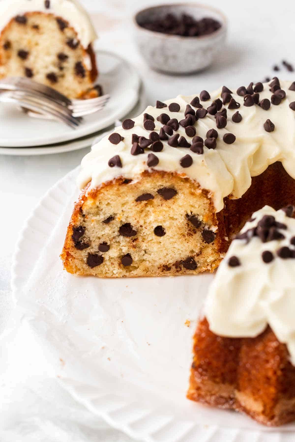 Cannoli Bundt Cake made with cake mix