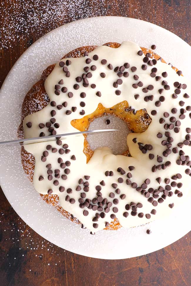 image of cannoli bundt cake