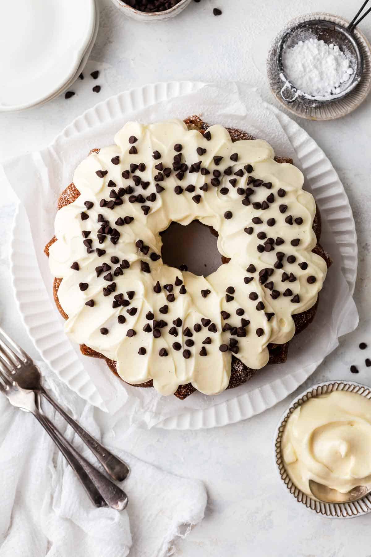 Cannoli Bundt Cake with Chocolate Chips