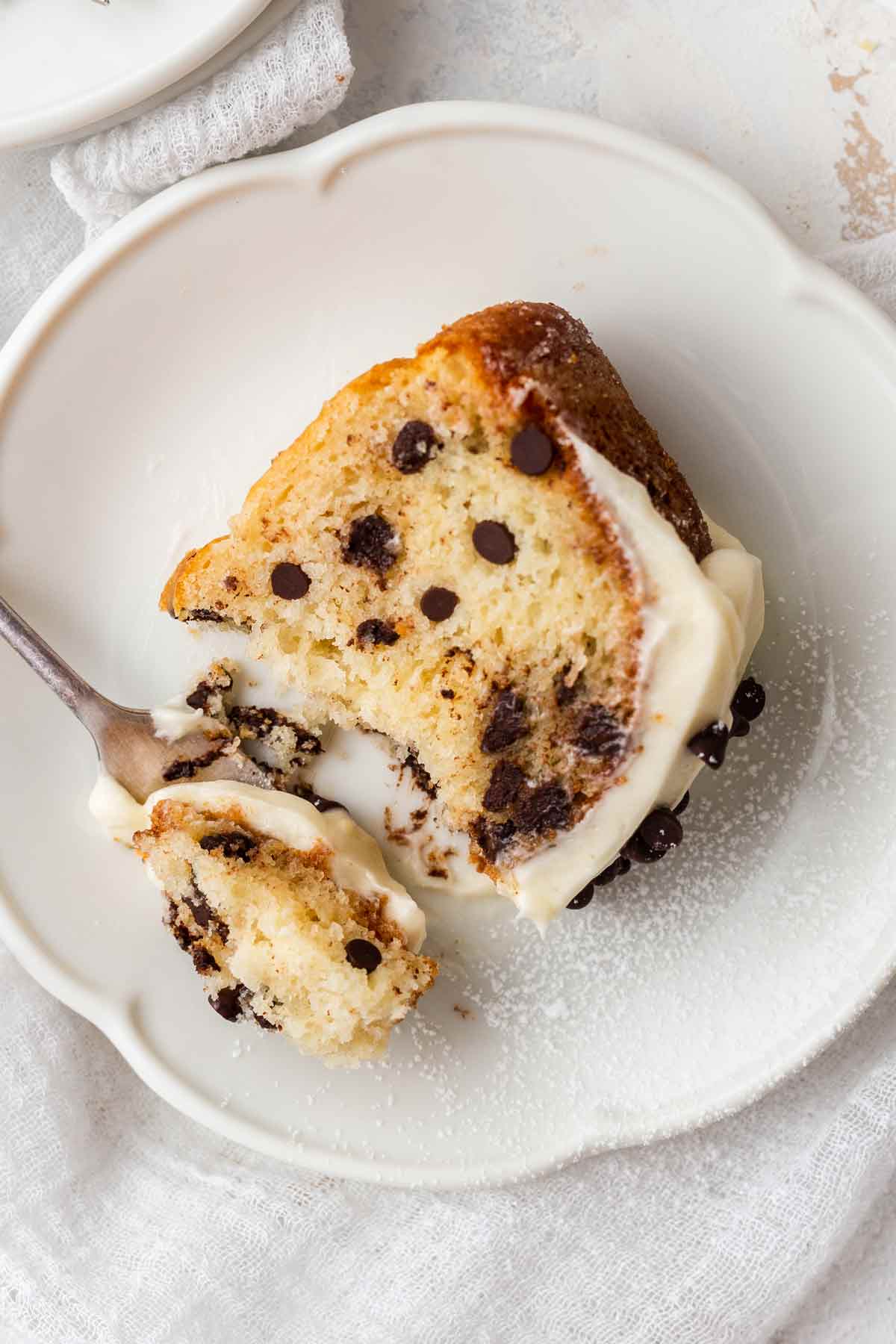 Slice of Cannoli Bundt Cake