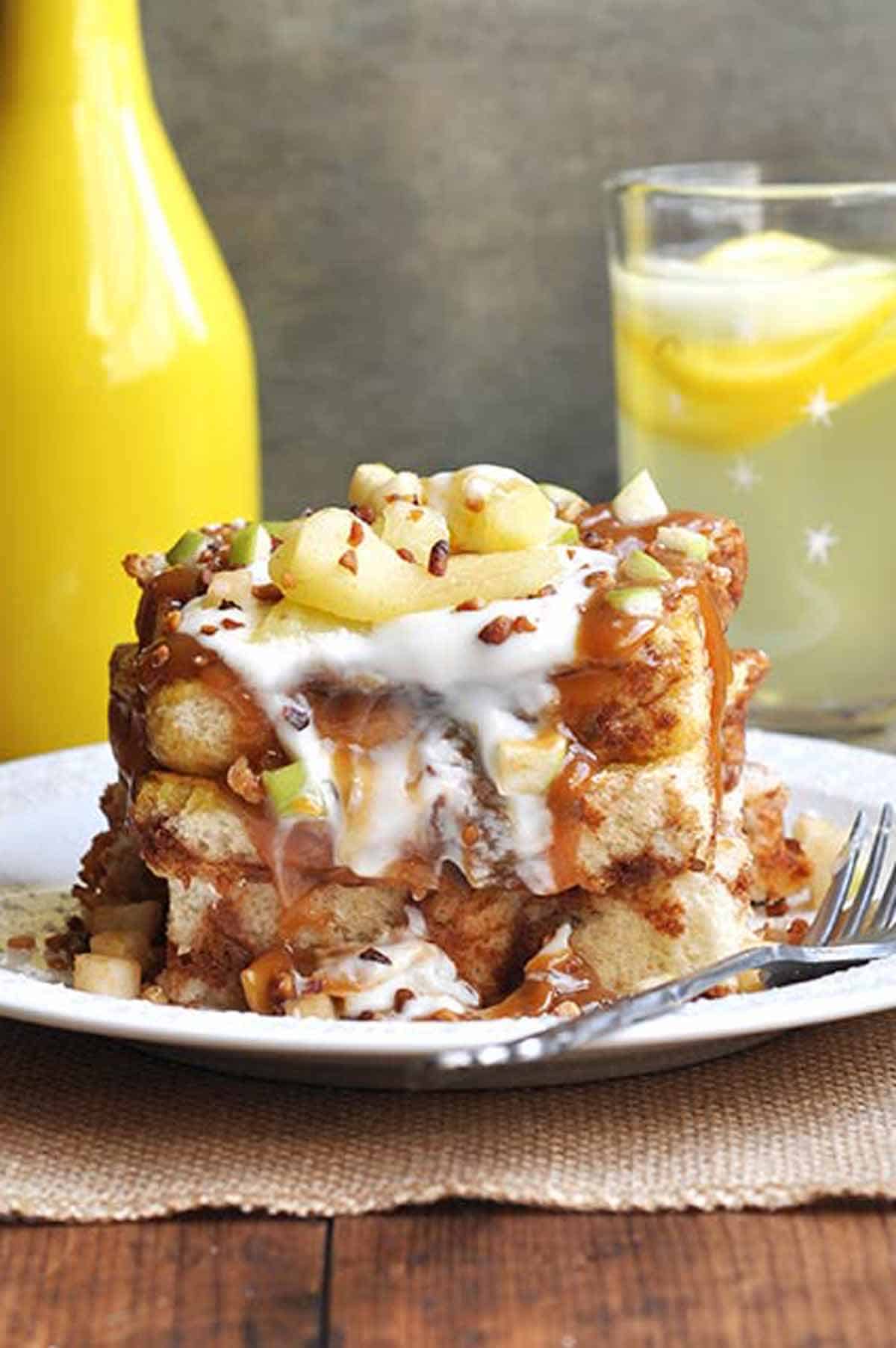 Cinnamon French Toast with Caramel Apple Topping