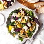 Caramelized Onion and Apple Salad with Feat Cheese