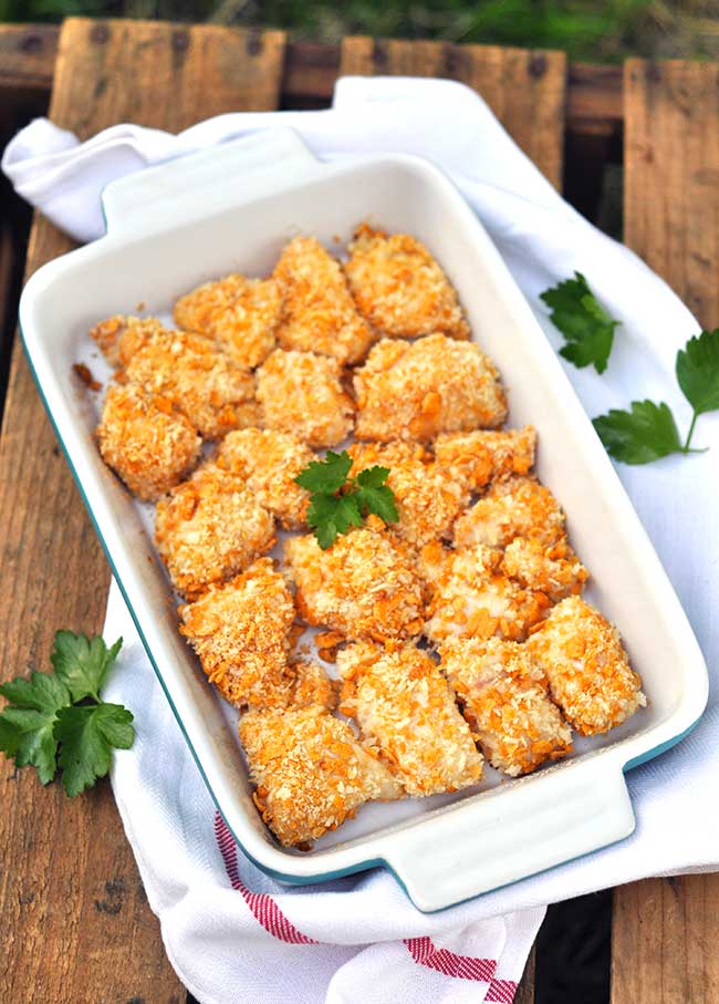 Cheese Cracker and Panko-Crusted Chicken Nuggets