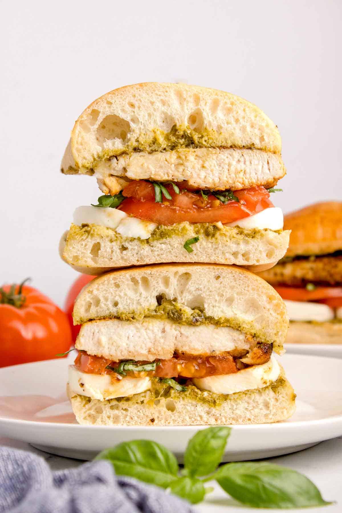 Chicken Caprese Sandwich with Pesto Sauce