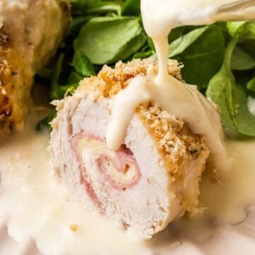 Classic Chicken Cordon Bleu with ham and Swiss Cheese